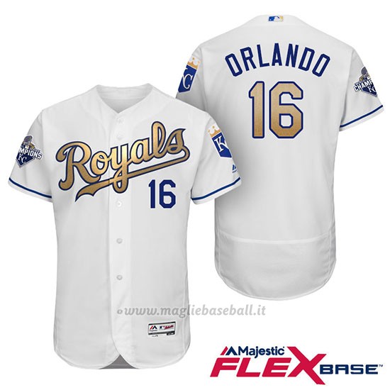 Maglia Baseball Uomo Kansas City Royals Campione 16 Paulo Orlando Flex Base Ors